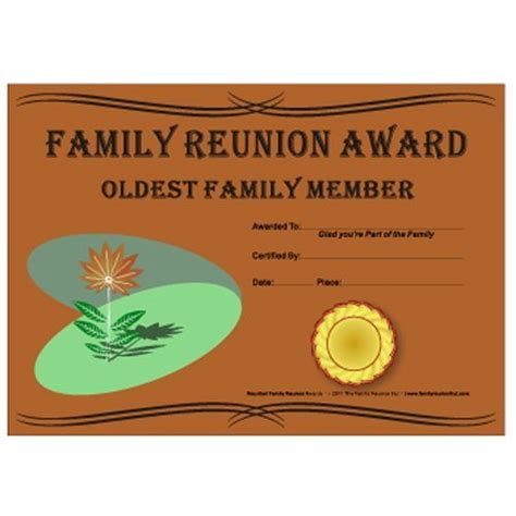 oldest family member award family seedling theme