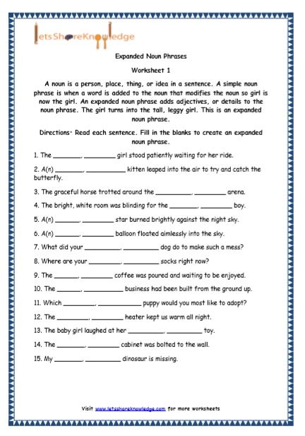 Year 5 English Worksheets