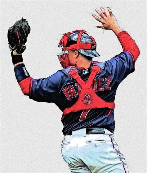 Christian Vazquez Catcher Boston Red Sox Digital Art By Bob