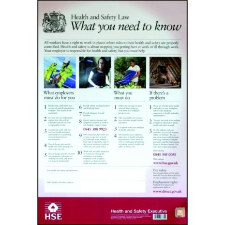 The health and safety law poster. Health & Safety Law Poster - Laminated (420 x 594mm) A2