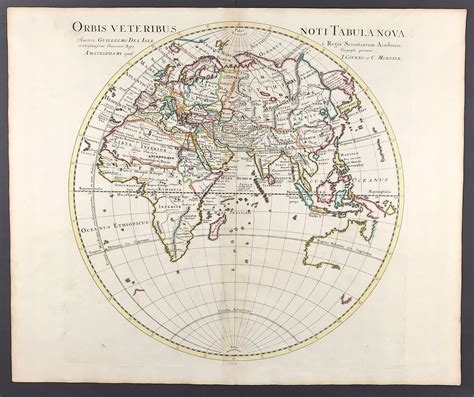 Antique Map Of Eastern Hemisphere C1730 Orbis Veteribus Noti Tabula