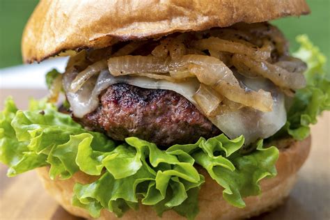 Bison Burger Recipe With Caramelized Onions The Kitchn