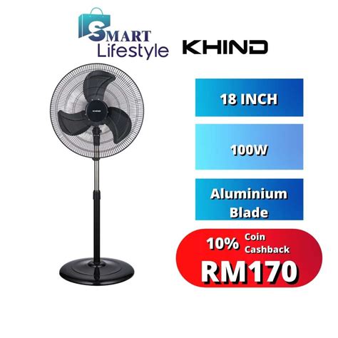 Khind Industrial Stand Fan 18 Inch Sf1803b Shopee Malaysia