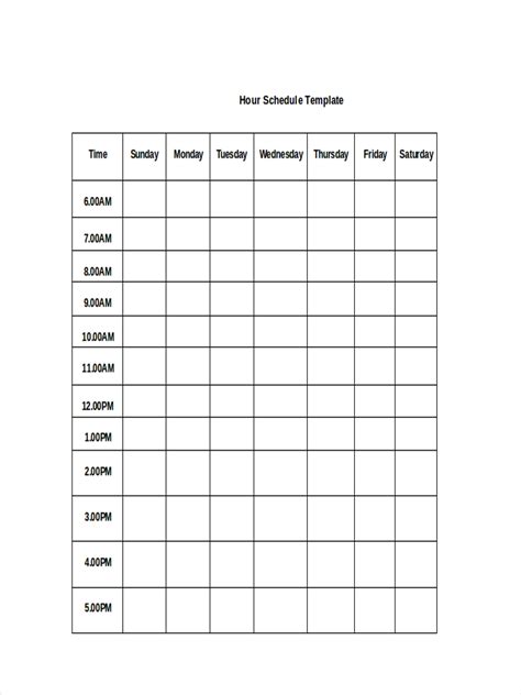 Hourly Schedule 6 Examples Format Pdf Examples