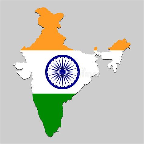 Map With National Flag Stock Illustration Illustration Of India