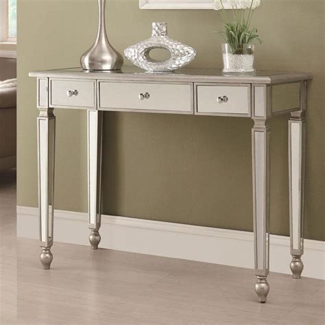 You can use it to fill an empty space or to accent your decor. Modern Hallway Console Sofa Table Mirror Mirrored Surface Drawer Antique Silver #3perfectchoice ...