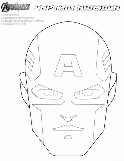 Avengers Printable Coloring Masks Captain America Mask