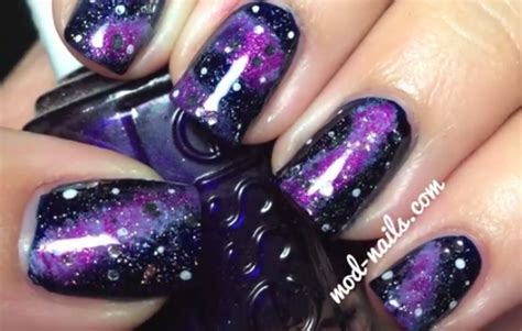 Karas Glamour Blog Purple Galaxy Nails Tutorial