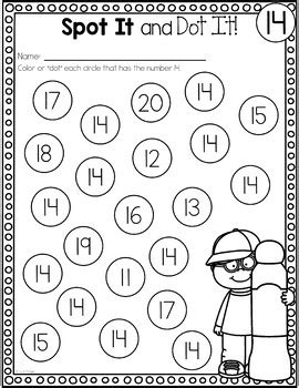 Choose to connect 5, 10, 15, 20, or 30 dots per picture. Numbers 1-20 Activities: Spot It and Dot It by Katie ...