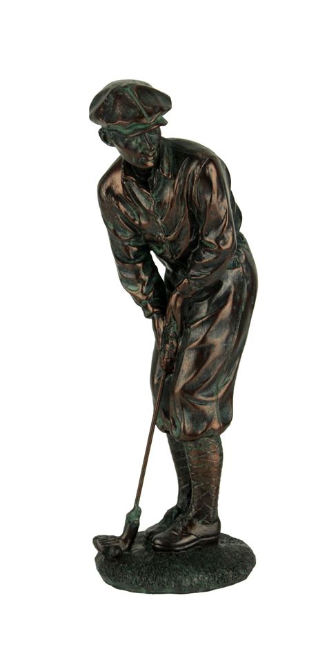 Antique Bronze Finish Classic Golfer Statue Ebay