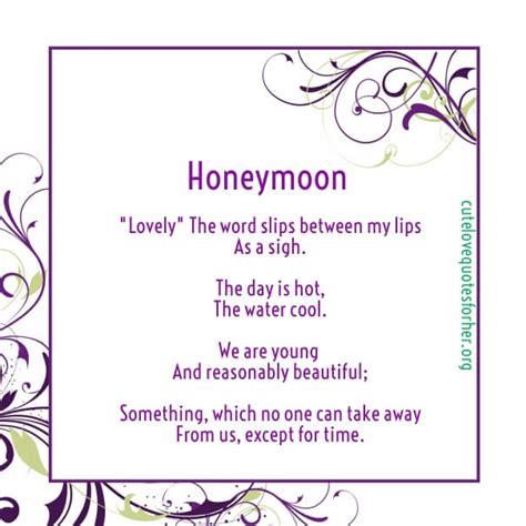Honeymoon Poems To Romance And To Asking For Money