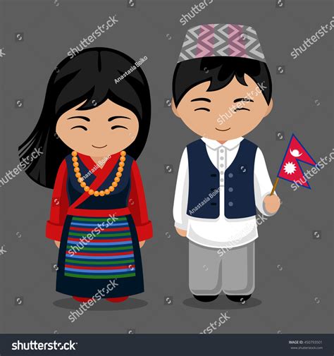 nepaleses vestidos con una bandera un vector de stock libre de regalías 450793501 shutterstock