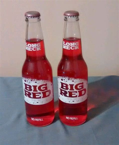 2 Vintage 1978 Big Red Soda Pop Glass Full Bottle Long Neck Never