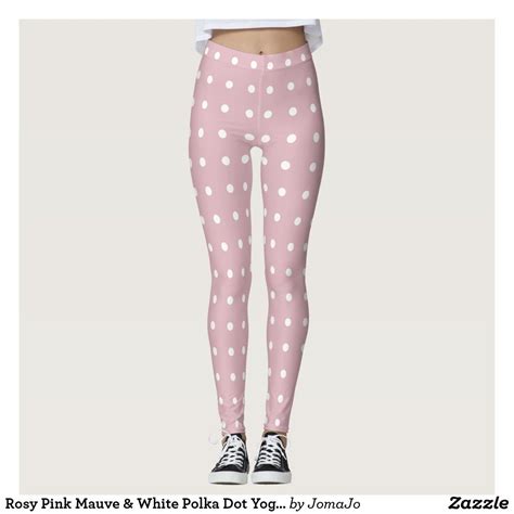 rosy pink mauve and white polka dot yoga leggings polka dot leggings leggings