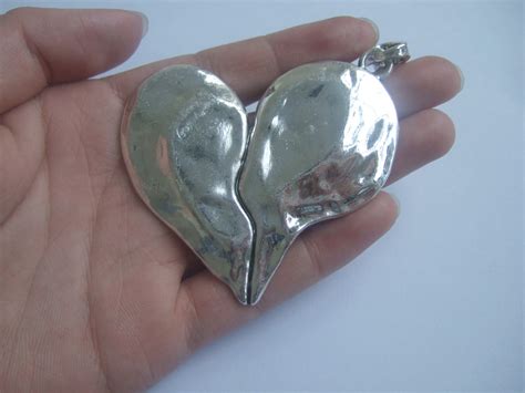 5 Large Antique Silver Heart Shaped Charms Pendants For Jewelry Making