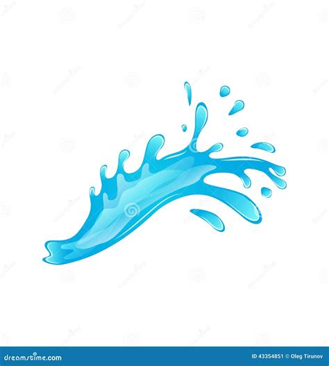 Blue Water Splash Isolated On White Background Stock Vector