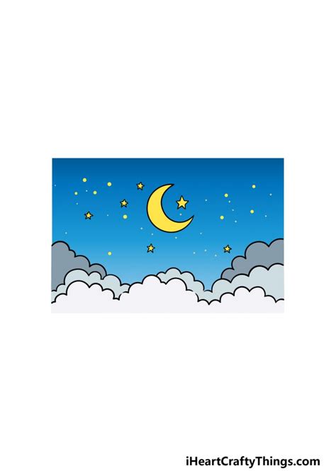 Night Sky Drawing How To Draw A Night Sky Step By Step