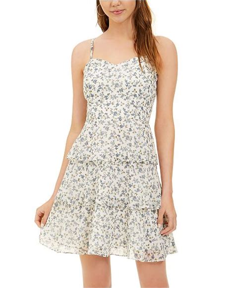 Bcx Juniors Floral Tiered Fit And Flare Dress And Reviews Dresses