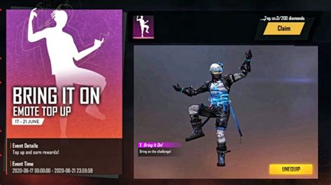 Free fire free glow wall skin , new characters guns and new cheer emote for all event tricks tamil in live streamer from india. How To Get The Emote 'Bring It On' For Free In Free Fire ...