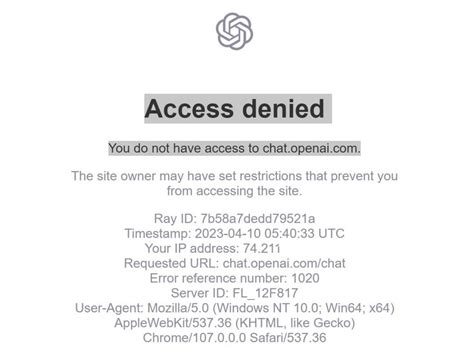 Chatgpt Access Deniedyou Do Not Have Access To Chat Openai