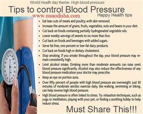 Tips To Control Blood Pressure Health And Food Tips Nuaodisha