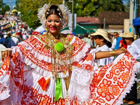 Orange Pollera Panamanian Best Mattress Rupert Parades Dress Up Sari Culture Costumes
