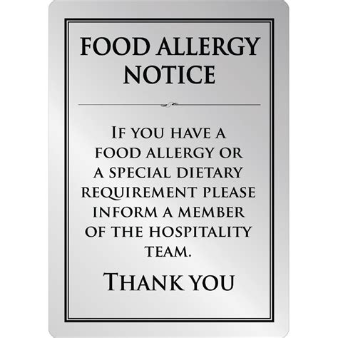 Brushed Steel Food Allergy Sign A4 Gm816 Buy Online At Nisbets