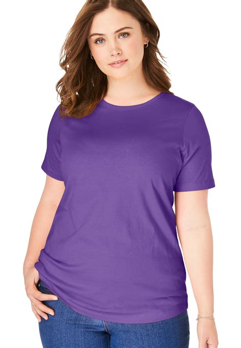 Woman Within Plus Size Perfect Crewneck Tee T Shirt
