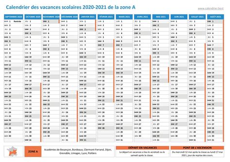 Vacances Scolaires 2021 2022 2023 Zone A Calendrier Scolaire 2021