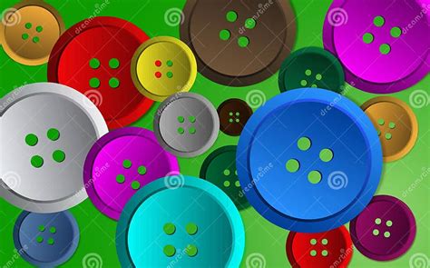 Brightly Coloured Sewing Buttons Stock Vector Illustration Of