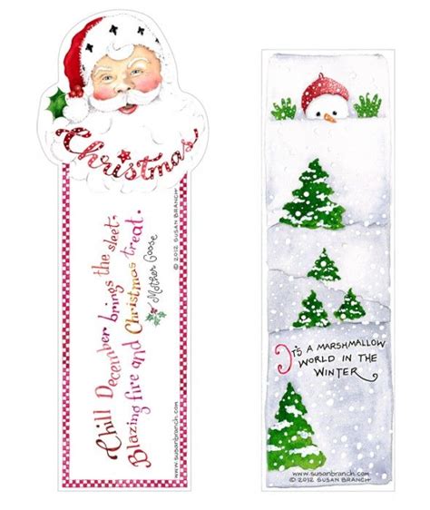 Christmas Bookmark Printable By Susan Branch Christmas Books