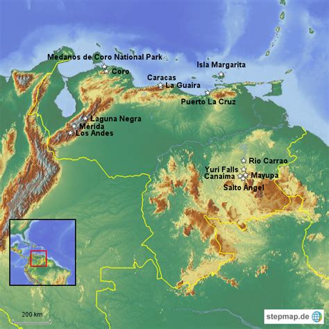 Stepmap Venezuela Landkarte Für Südamerika