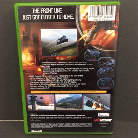 Microsoft Xbox Fireblade With Manual Pal Midway 2002 Rated 15 Working