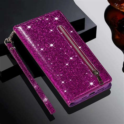 Bling Glitter Strap Card Phone Case Cover For Samsung