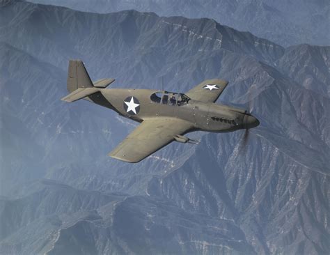 P 51a Mustang During A Test Flight Near The North American Aviation
