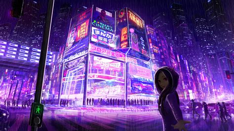 Free Download Wallpaper 4k Cyberpunk Cityscape Girl Digital Art 4k Wallpaper 3840x2160 For