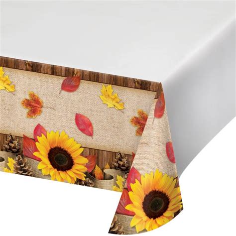 Autumn Sunflower Crafts Plastic Tablecloth Party At Lewis Elegant