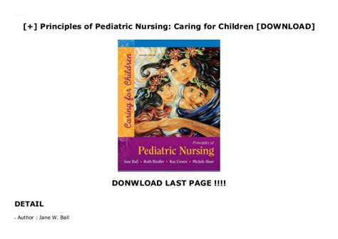 Principles Of Pediatric Nursing Caring For Children Download