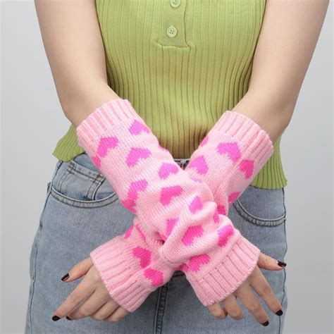 Kawaii Lolita Heart Knitting Gloves Kawaii Fashion Shop Cute Asian
