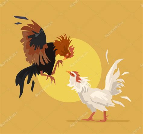 two cocks fighting vector flat cartoon illustration stock vector image by ©prettyvectors 106727850
