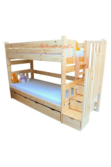 Moon è un letto a castello in legno dal design classico. Letto a castello con scala contenitore Enrique 200x90 cm