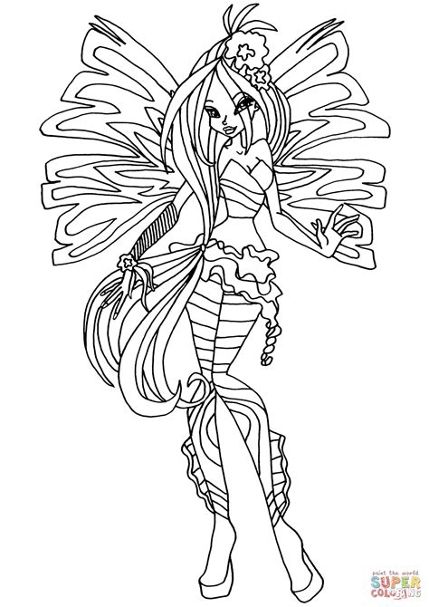 Sirenix Flora Coloring Page Free Printable Coloring Pages