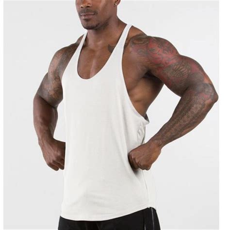 Muscleguys Gyms Singlets Mens Blank Tank Tops Cotton Sleeveless