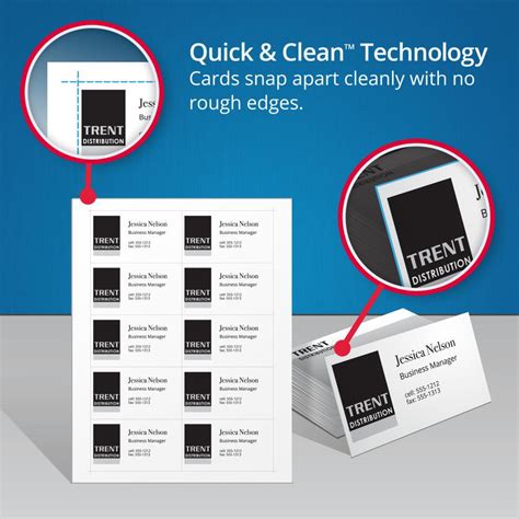 Click a template thumbnail for a closer look and a description. Avery Quick & Clean Business Cards 200gsm White 25 Sheets | Winc