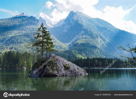 Idyllic Lake Hintersee Berchtesgaden National Park Ramsau Bavarian Alps