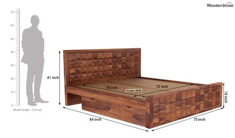 Buy Morse Bed With Storage (King Size, Honey Finish  