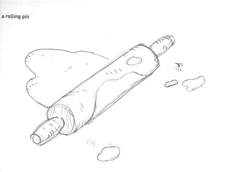 how to draw a rolling pin sketch coloring page