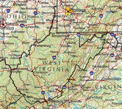 Landkarte West Virginia Übersichtskarte Karten Und