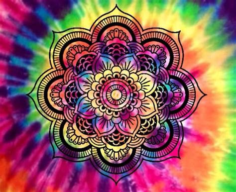 Tie Dye Flower Mandala Dye Flowers Trippy Wallpaper