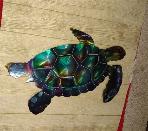 Metal Wall Art Turtle Plasma Cut Turtle Beach Home Decor Etsy Etsy